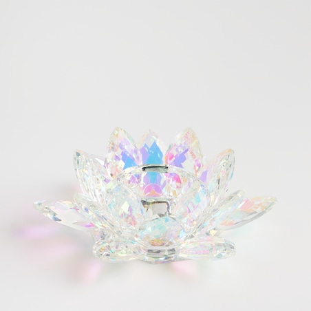 Świecznik Cristal shine z motywem kwiatowym