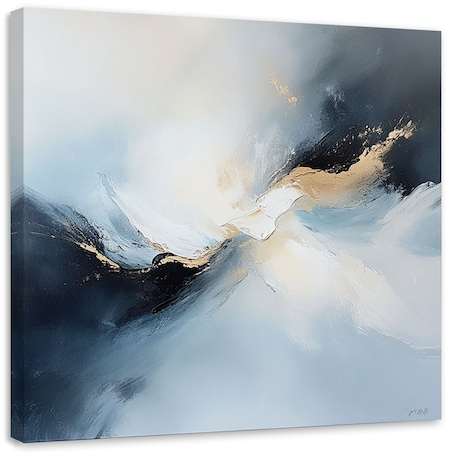 Feeby Obraz do salonu sypialni, Abstrakcja czarny złoty szary 30x30