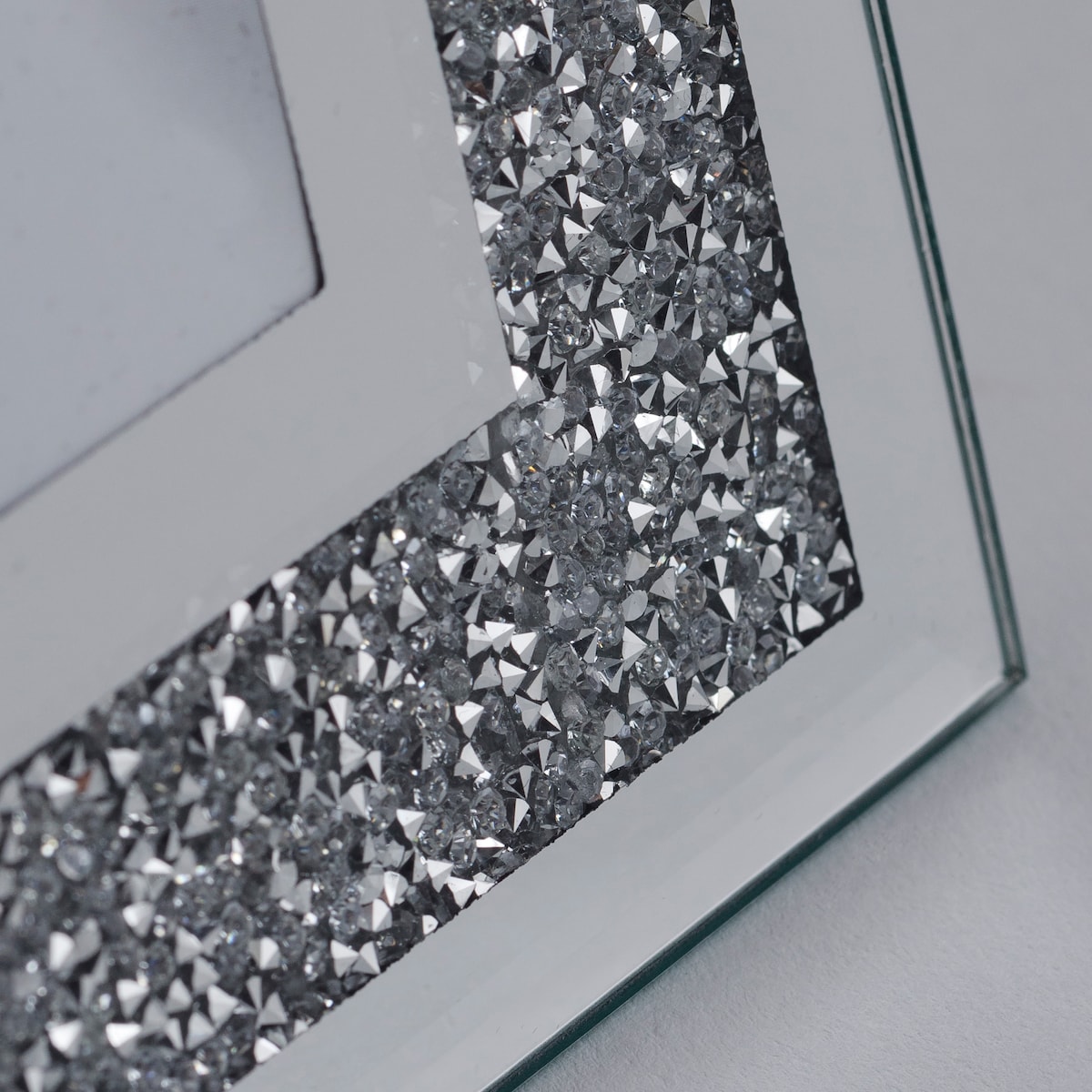 Lustrzana ramka z kryształkami diamentdust