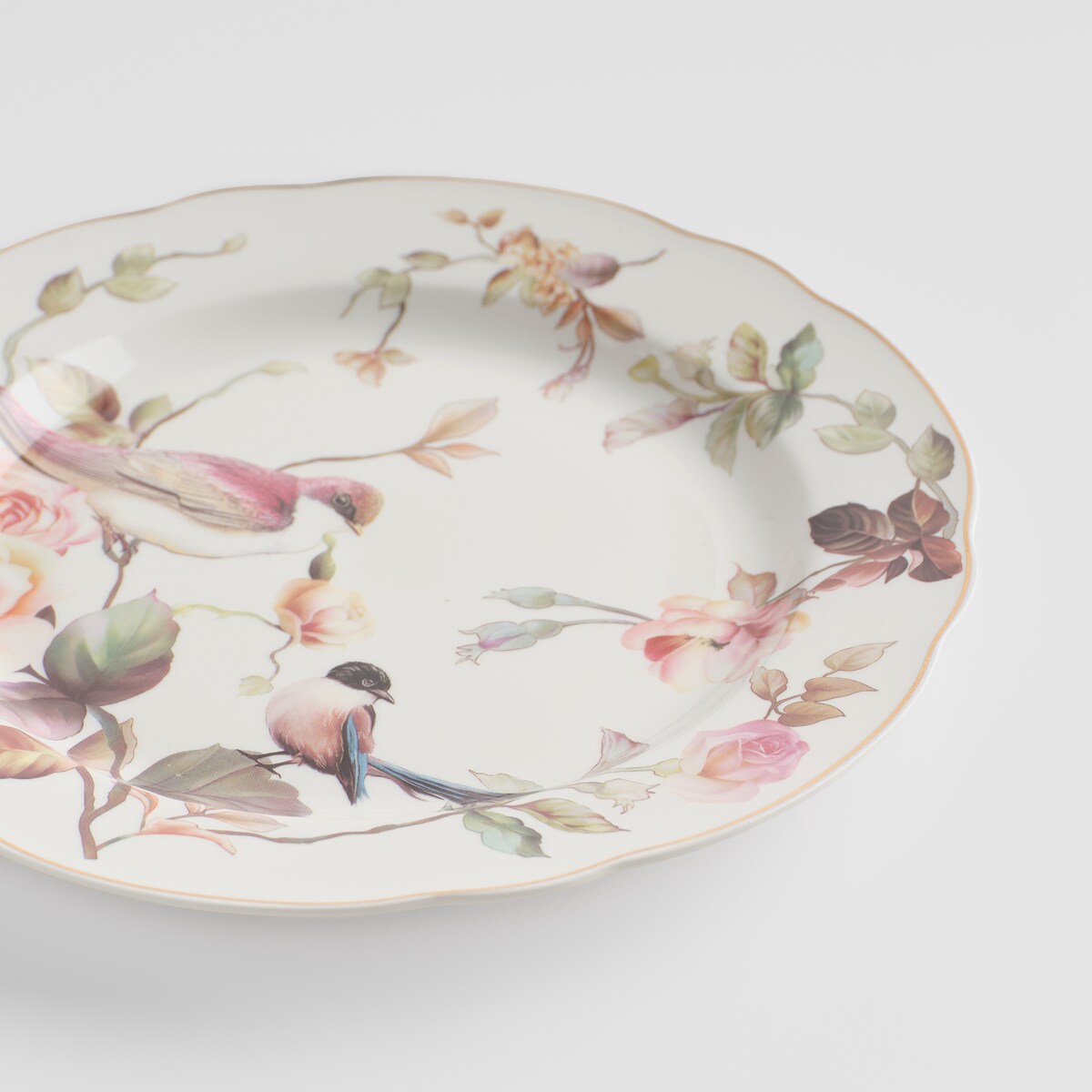 Talerz Deserowy Botania z motywem roślinnym