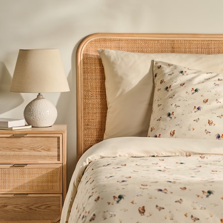 Pościel z bawełny satynowej Alti 200x220 cm z motywem kurczaka