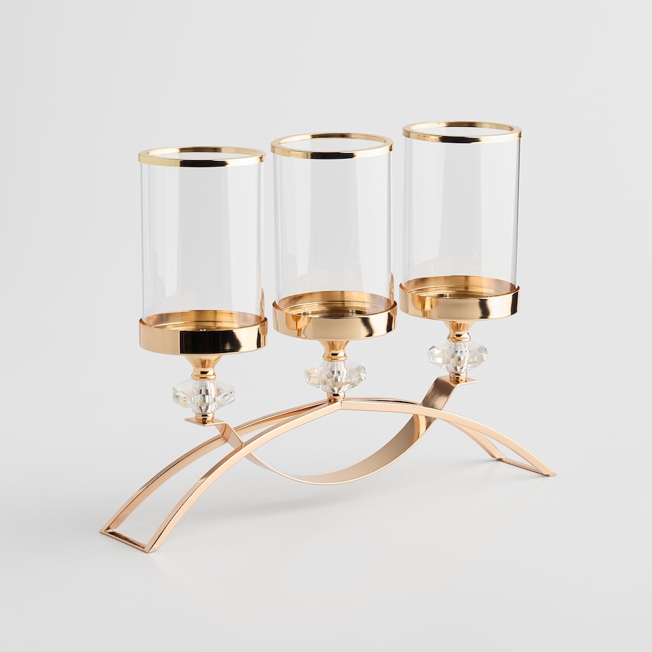 Świecznik potrójny Donna trio z motywem geometrycznym