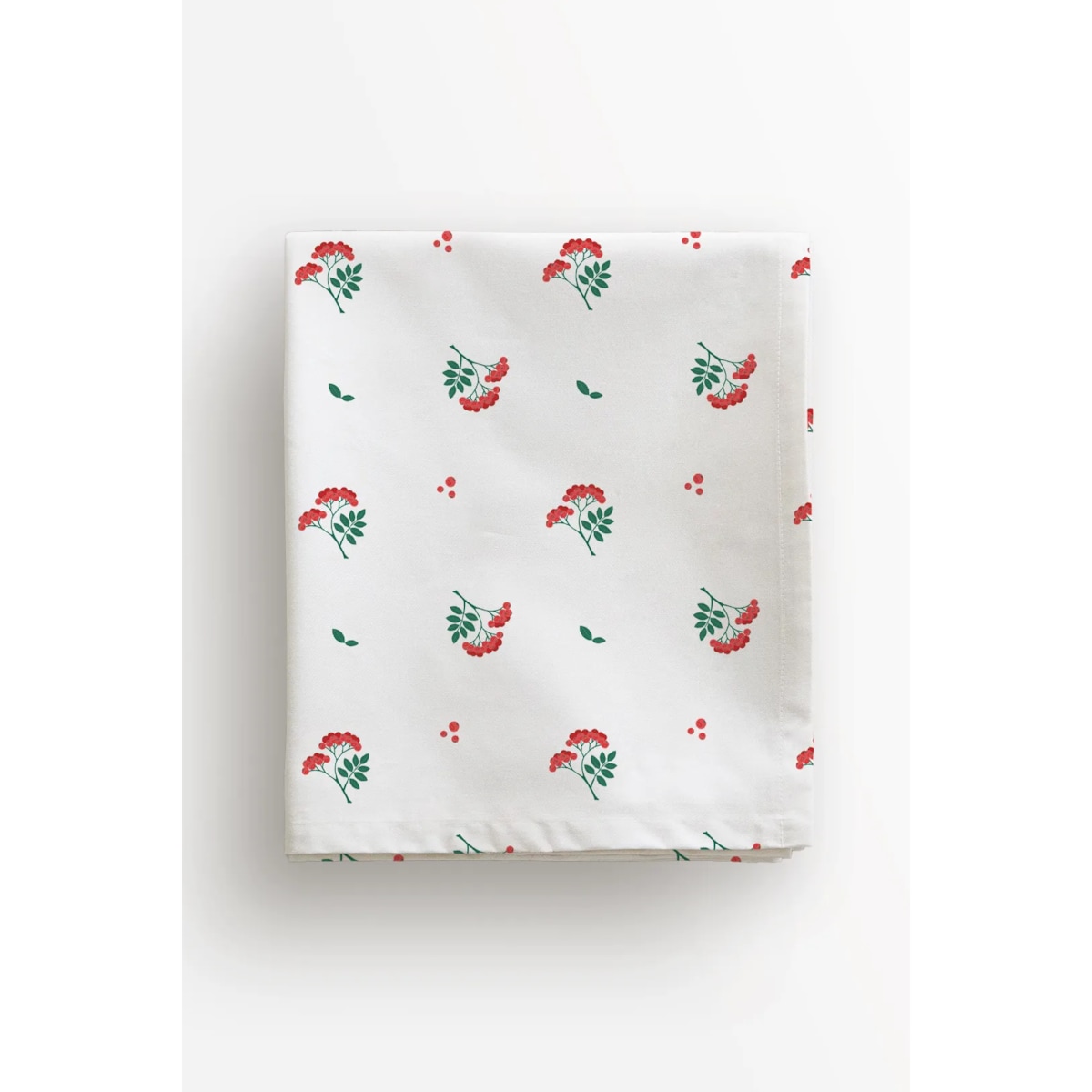 Obrus świąteczny - jarzębinowe gałązki - 140x220