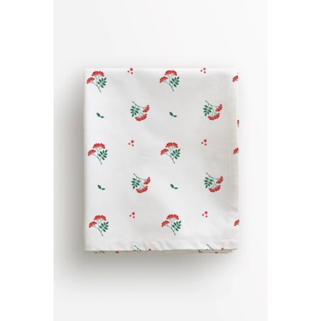 Obrus świąteczny - jarzębinowe gałązki - 140x220