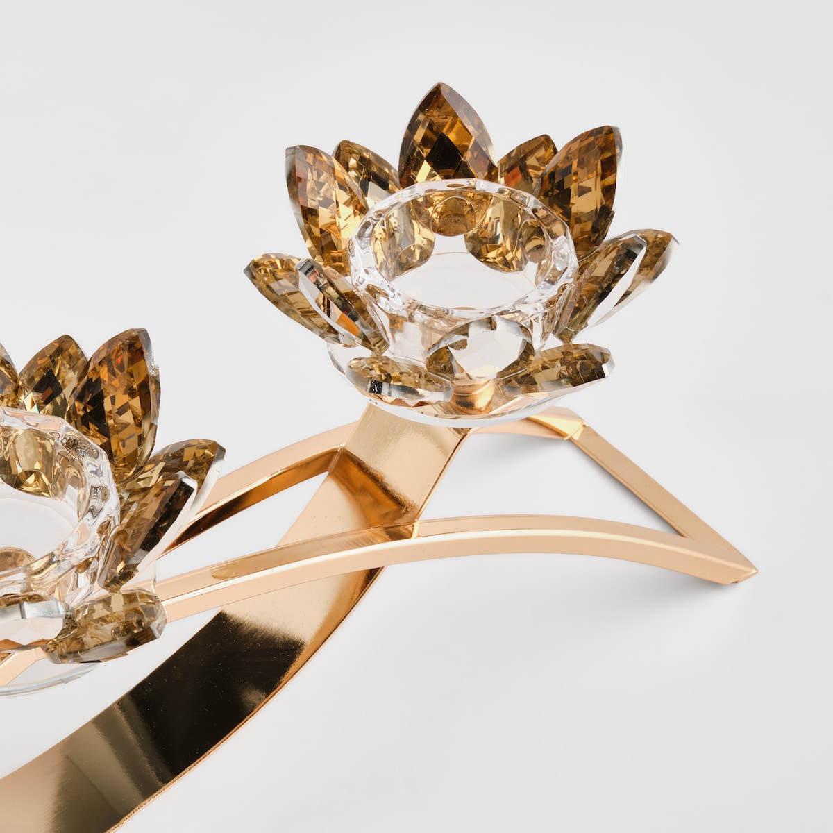 Świecznik potrójny Cristal shine trio z motywem kwiatowym