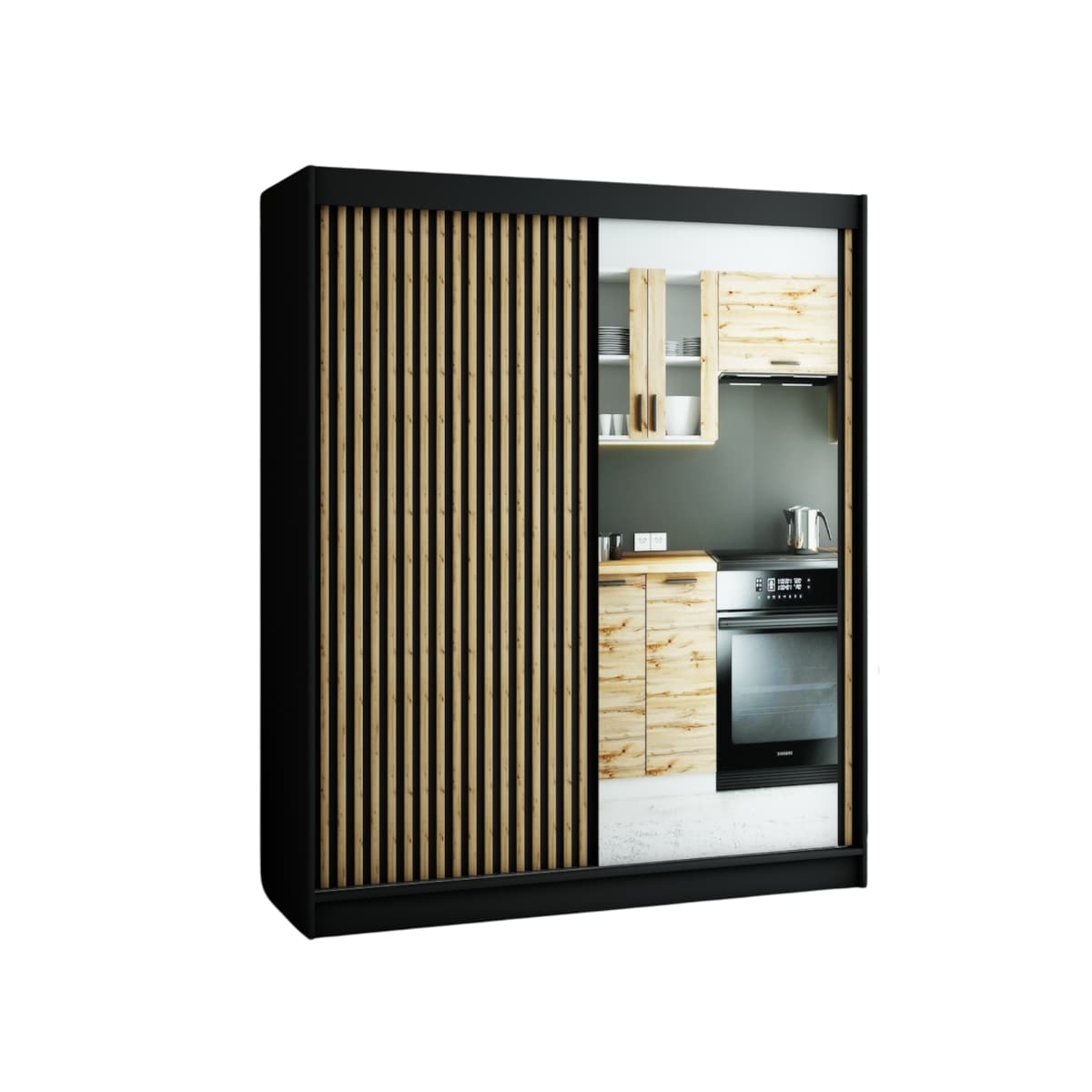 Szafa przesuwna Garderoba LAMELO 2 180 czarny