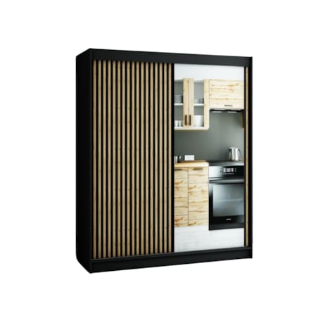 Szafa przesuwna Garderoba LAMELO 2 180 czarny