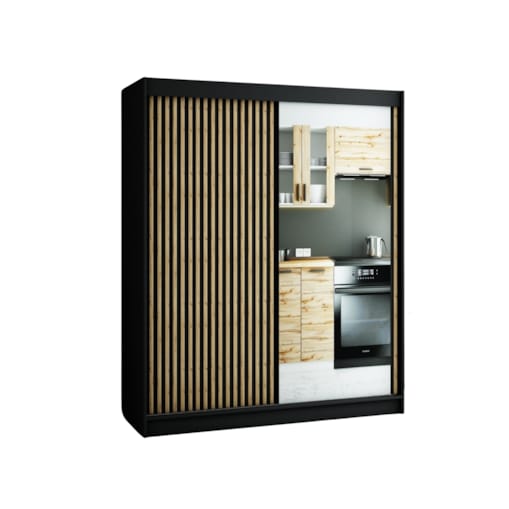 Szafa przesuwna Garderoba LAMELO 2 180 czarny