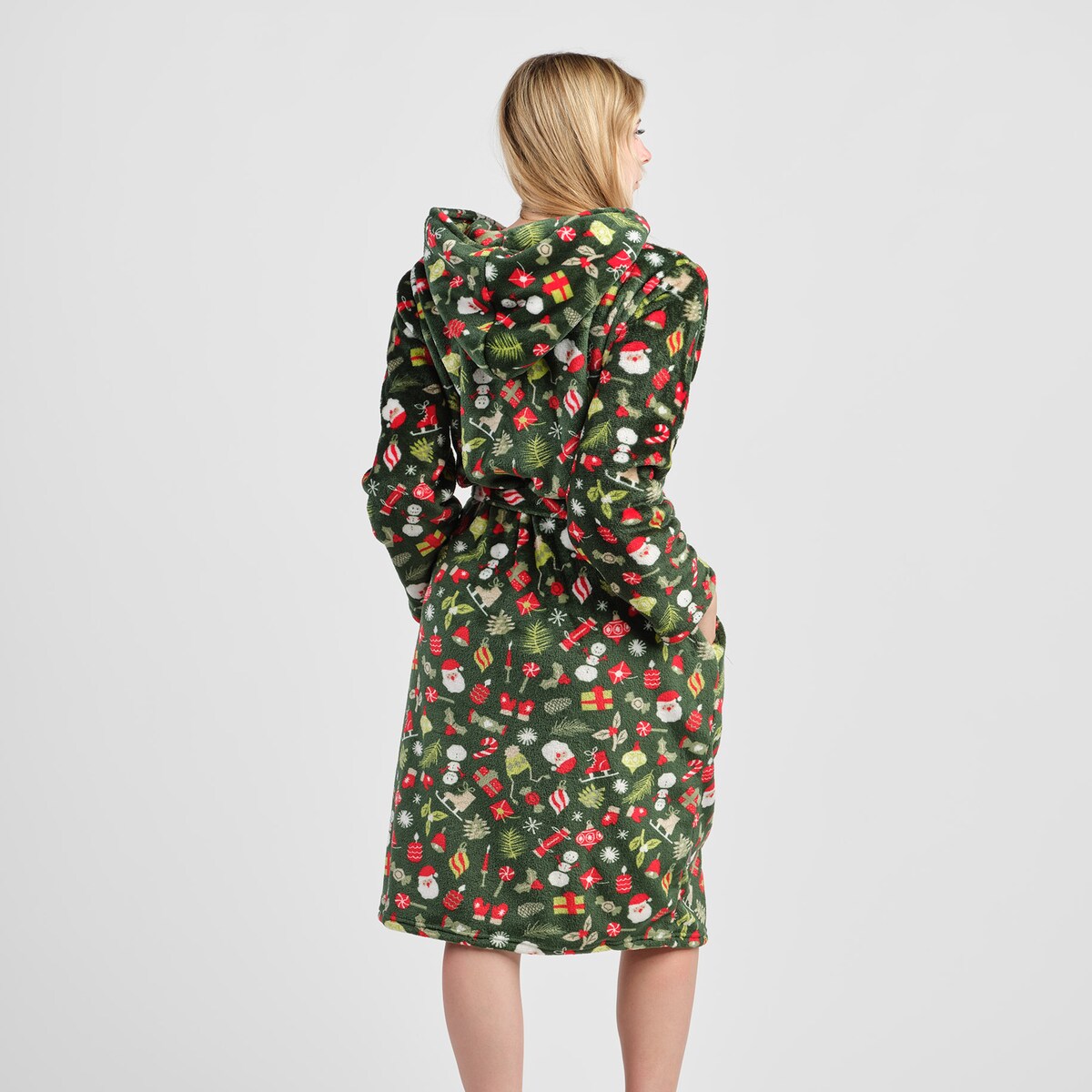 Szlafrok Festio z motywem mikołaja