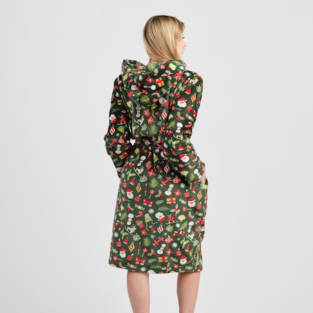 Szlafrok Festio z motywem mikołaja