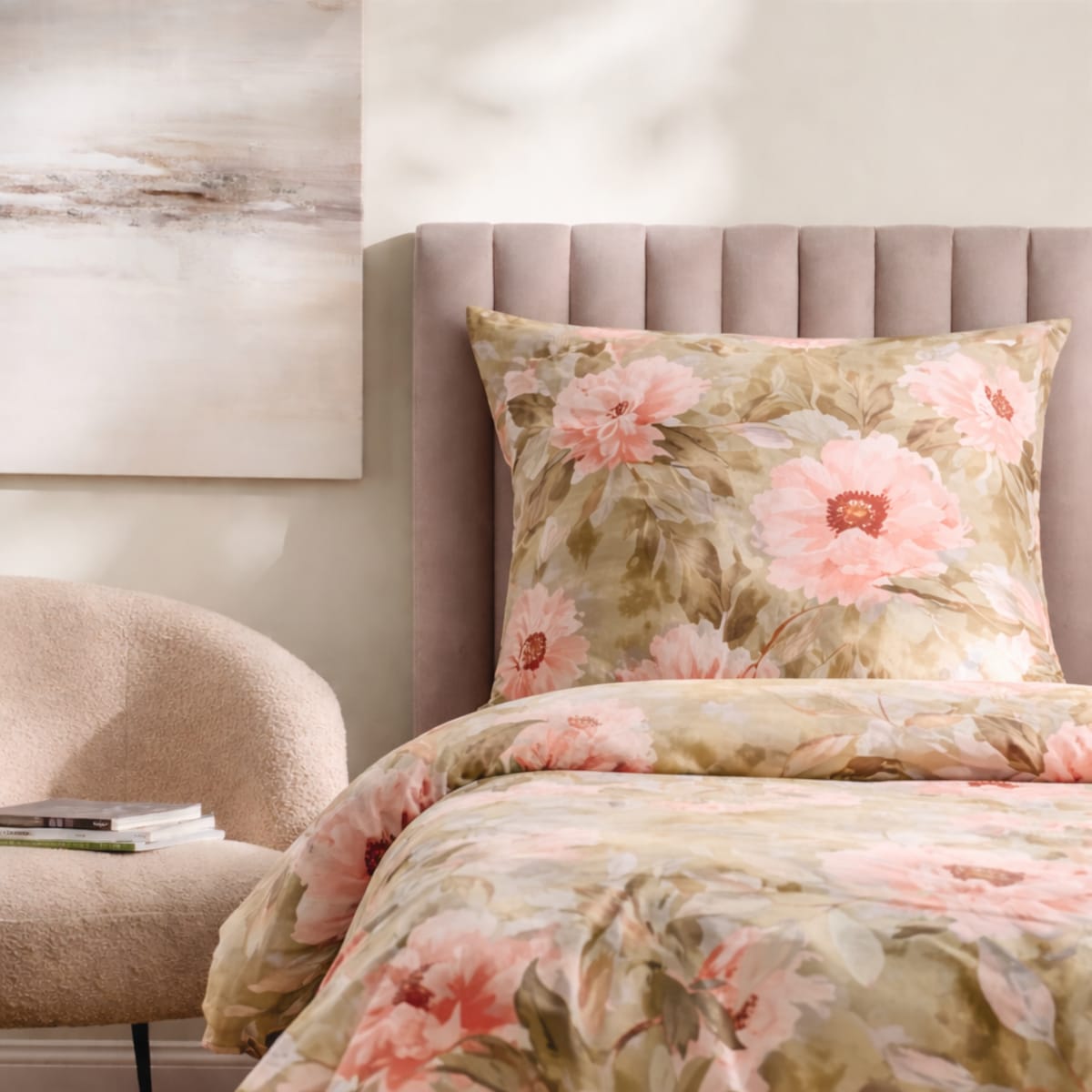 Pościel Z Mikrofibry Dalesso 140x200 cm z motywem kwiatowym