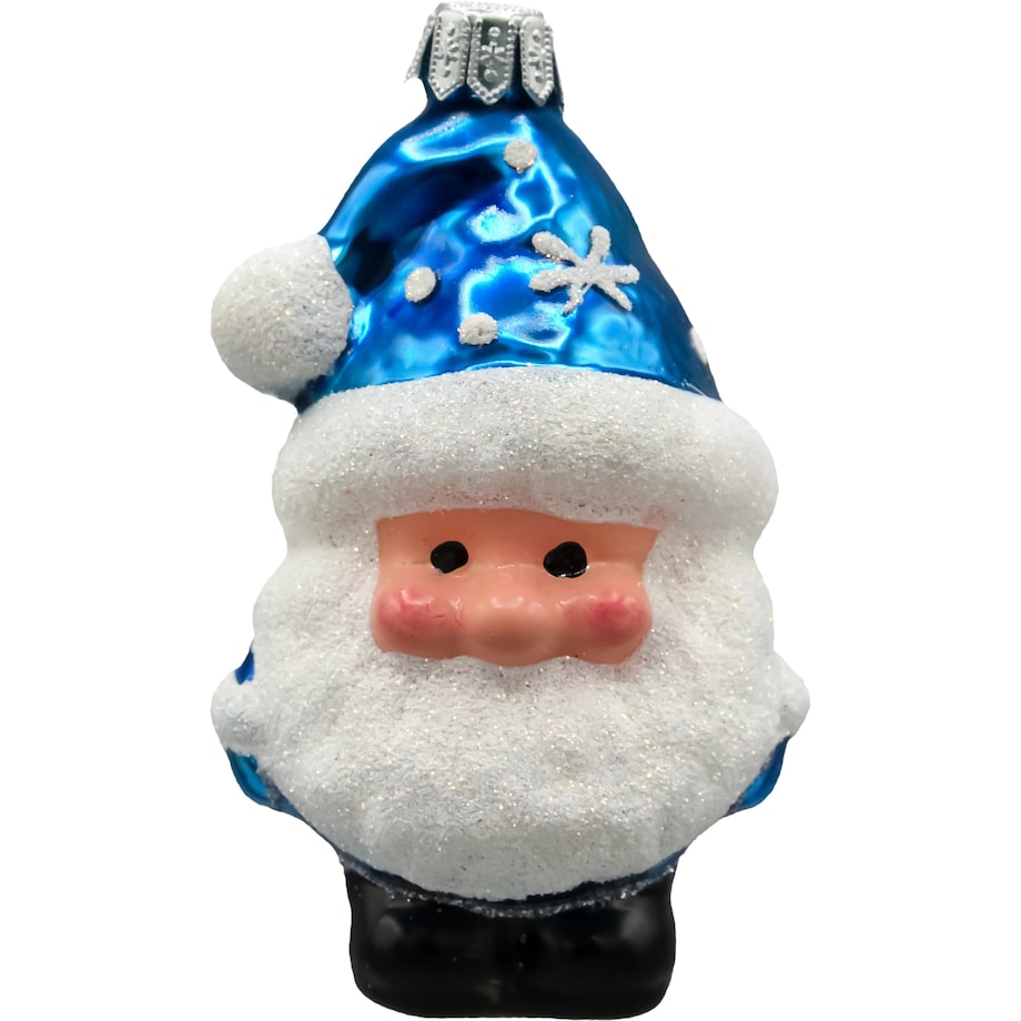 Bombka choinkowa: Świąteczny Skrzat Mikołaj: niebieski