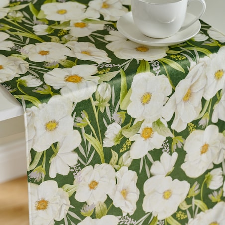 Bieżnik Welwetowy Emeris 40x180 cm z motywem kwiatowym