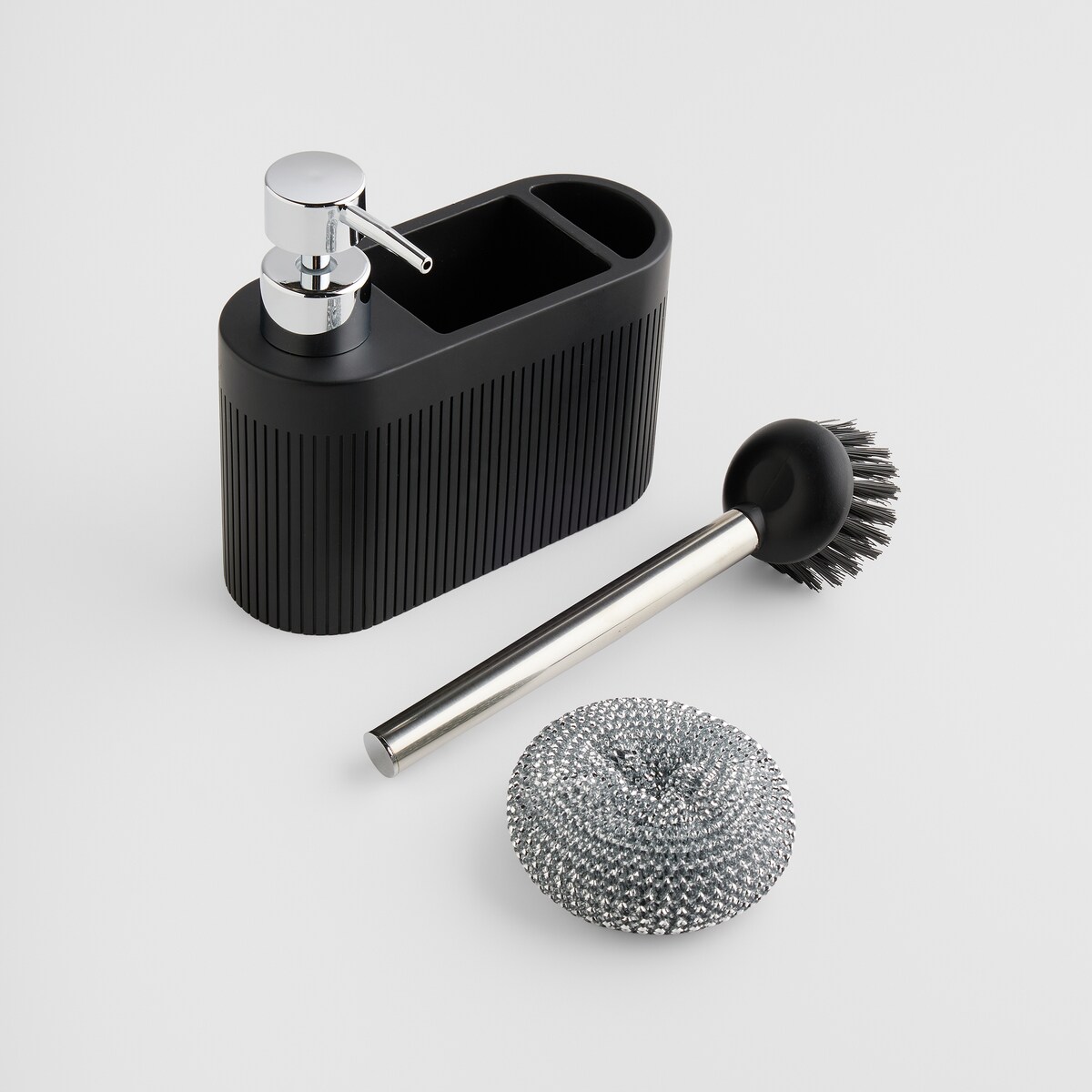 Dozownik Z Gąbką I Szczotką Carbone z motywem geometrycznym