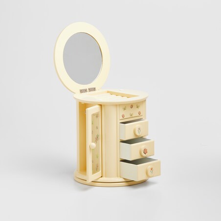 Szkatułka z lustrem i szufladkami Ivy round 18x18 cm