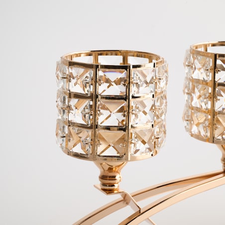 Świecznik potrójny Etienet trio z motywem geometrycznym