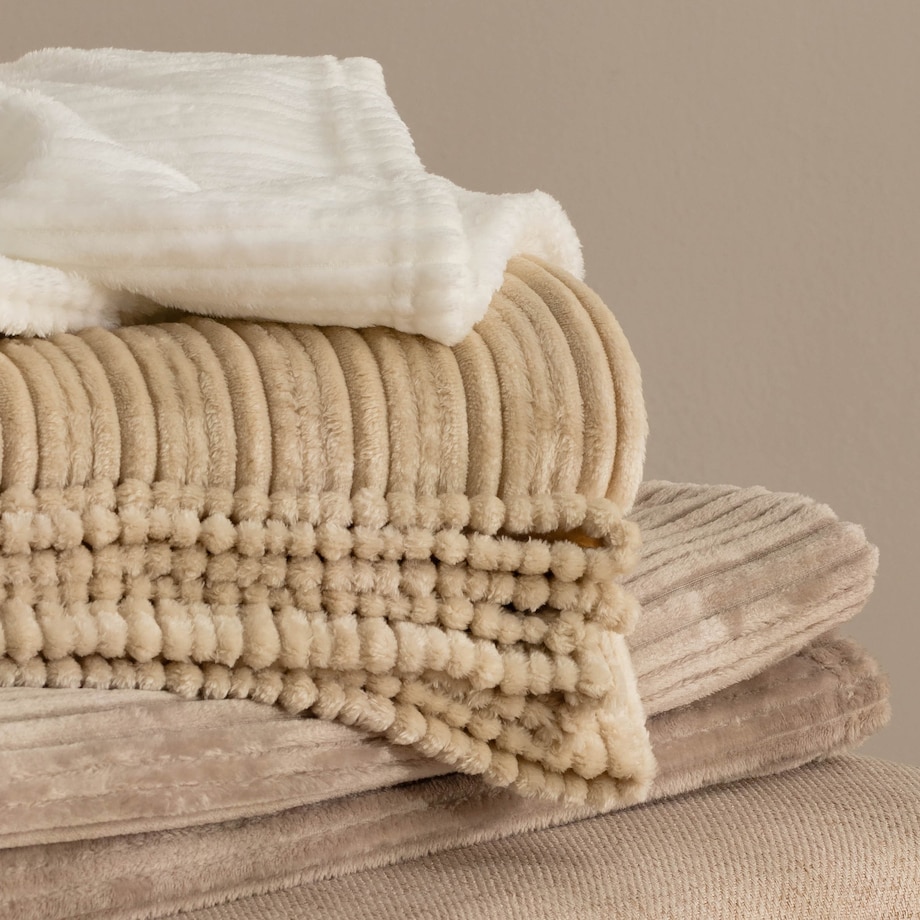 Koc Polarowy w Żakardowe Paski Lin 150x200 cm