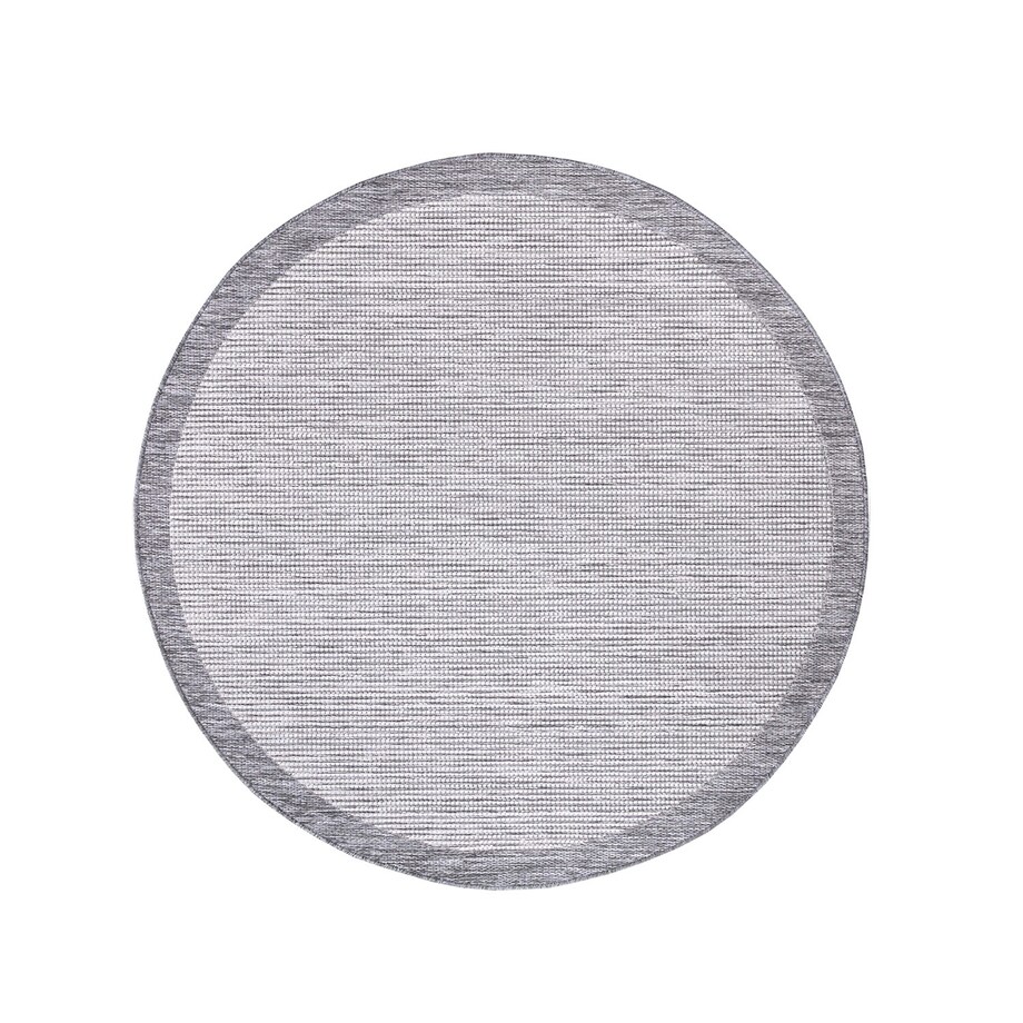 Dywan okrągły na zewnątrz i do wnętrz ramka Sunny 4700 Szary Krem 200x200