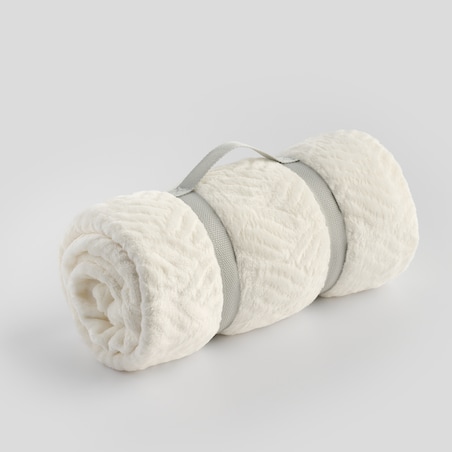 Jednokolorowy koc z wytłoczonym wzorem Esme 150x200 cm