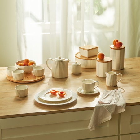 Ceramiczny pojemnik z bambusową pokrywką Linioso