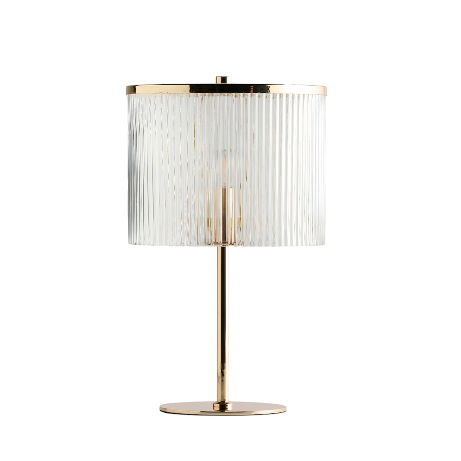 elegancka lampa stołowa ze szklanym kloszem majlis