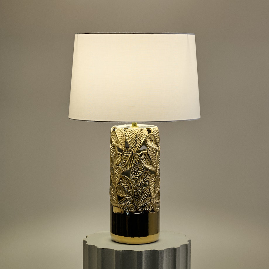 Lampa Stołowa Lenni z motywem liściastym