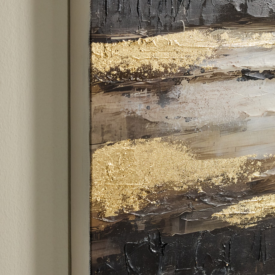 ręcznie zdobiony obraz na płótnie z elementami złota sanza 100x100