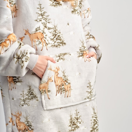 Ponczo Hivros z motywem zwierząt leśnych