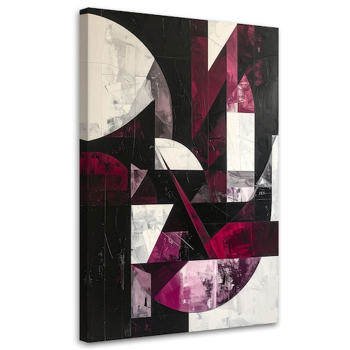 Obraz do salonu biura kuchni, Abstrakcyjne kształty burgundowy