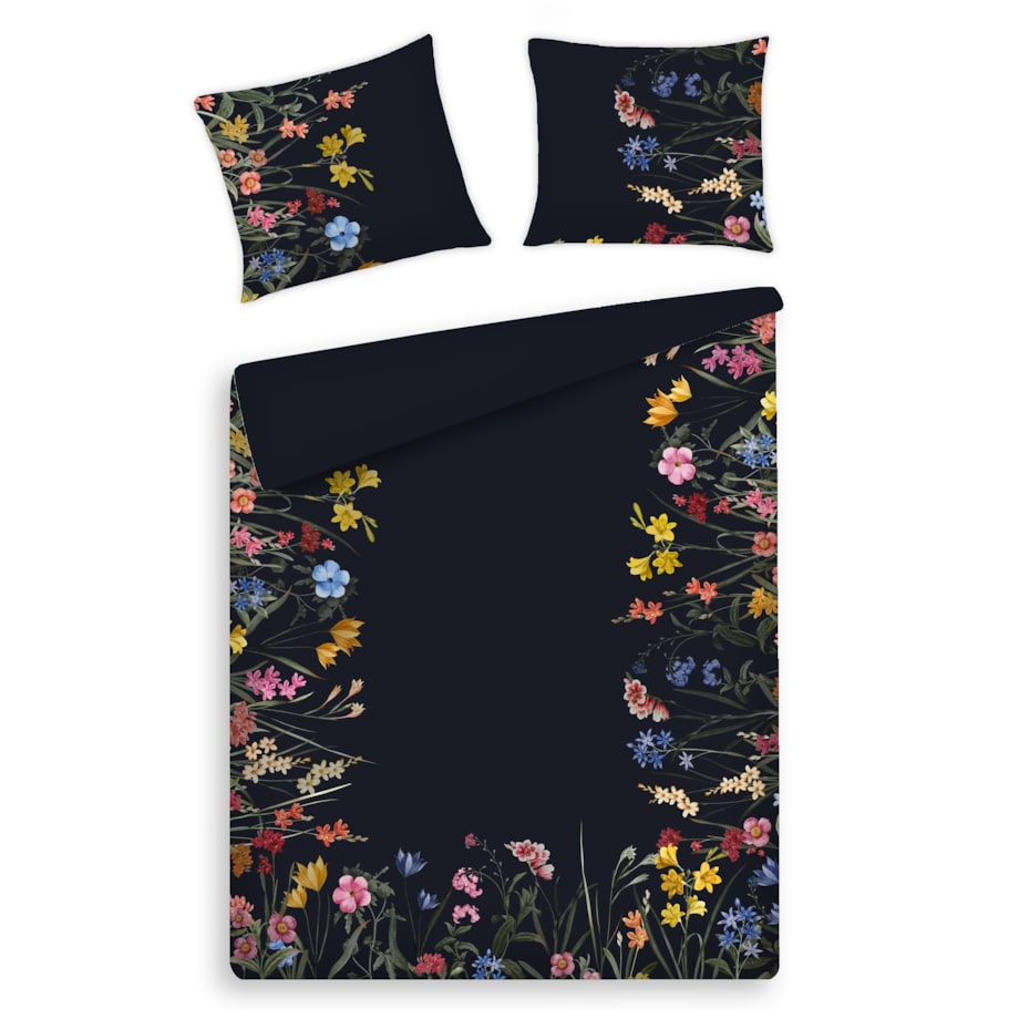 Pościel z bawełny satynowej Grelo 160x200 cm z motywem kwiatowym