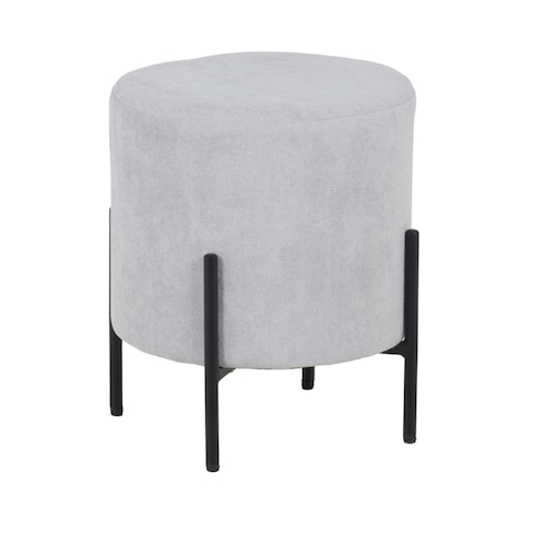 Pufa tapicerowana tkanina boucle TEDDY czarne nogi