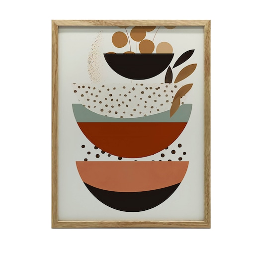 Harmonia Boho, 50x70 cm, rama drewniana jasny dąb, papier matowy 230 gsm