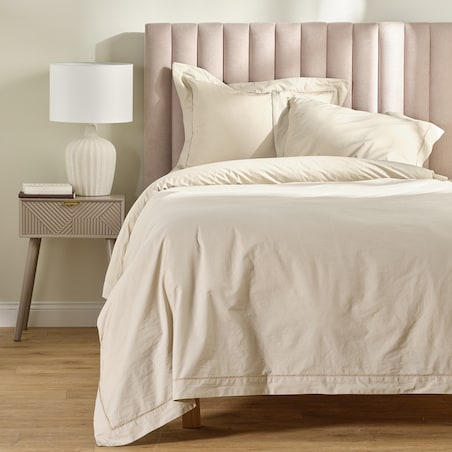 Jednokolorowa pościel z perkalu z lamówką Perlamo 200x200 cm