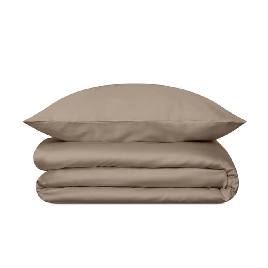 Pościel satynowa taupe 140/200 + 50/60 cm