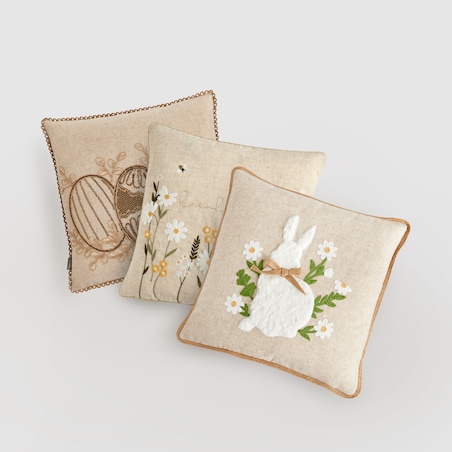 Poszewka Haftowana Olmo 45x45 cm z motywem królika