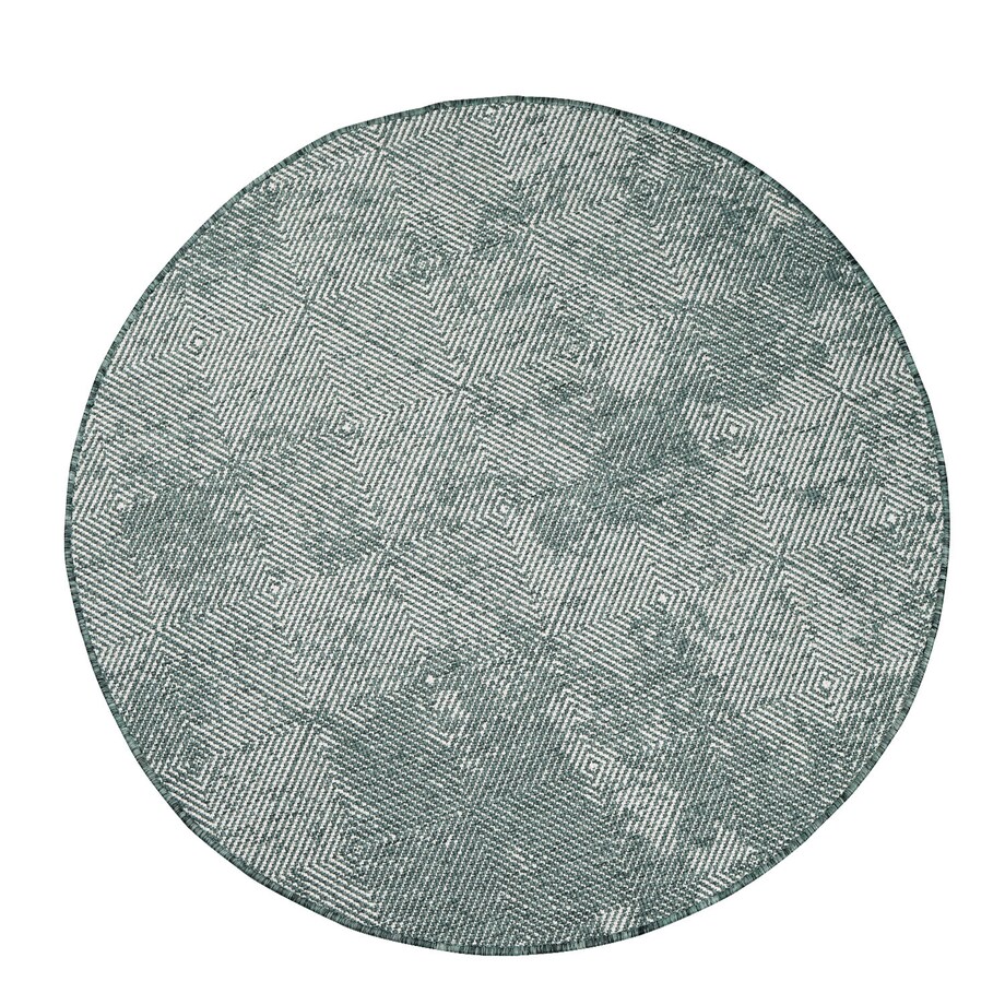 Funkcjonalny dywan okrągły na zewnątrz i do wnętrz, dwustronny DUO 58450 Zielony 120x120