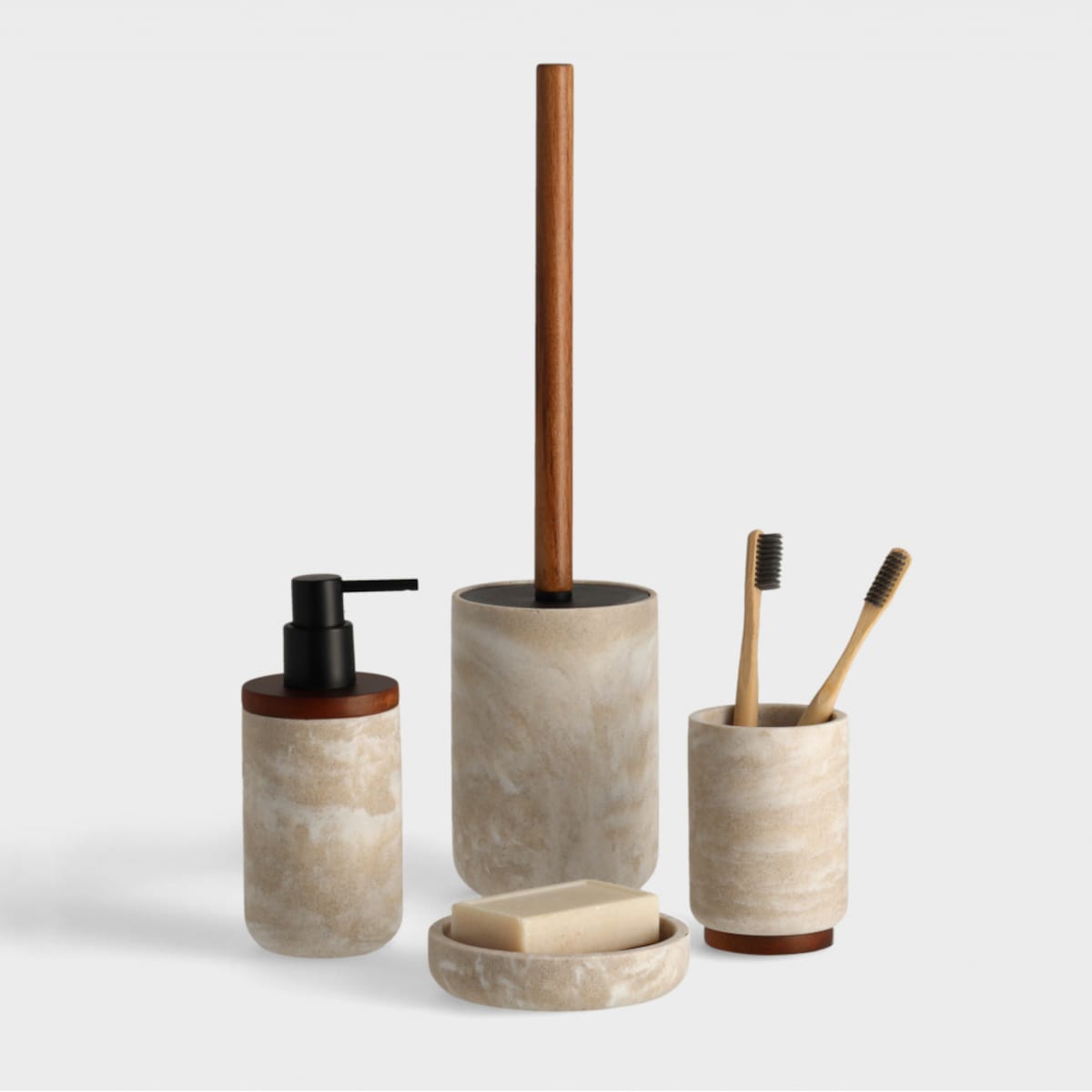 Zestaw Akcesoriów Łazienkowych z Masy Żywicznej Arkano