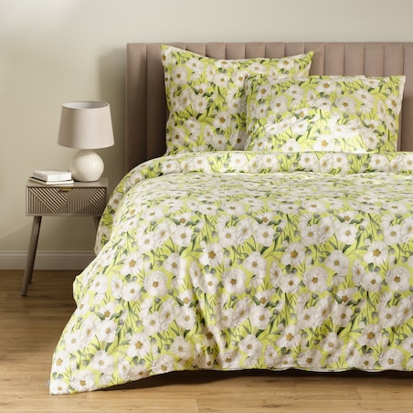 Pościel z bawełny satynowej Emeris 160x200 cm z motywem kwiatowym