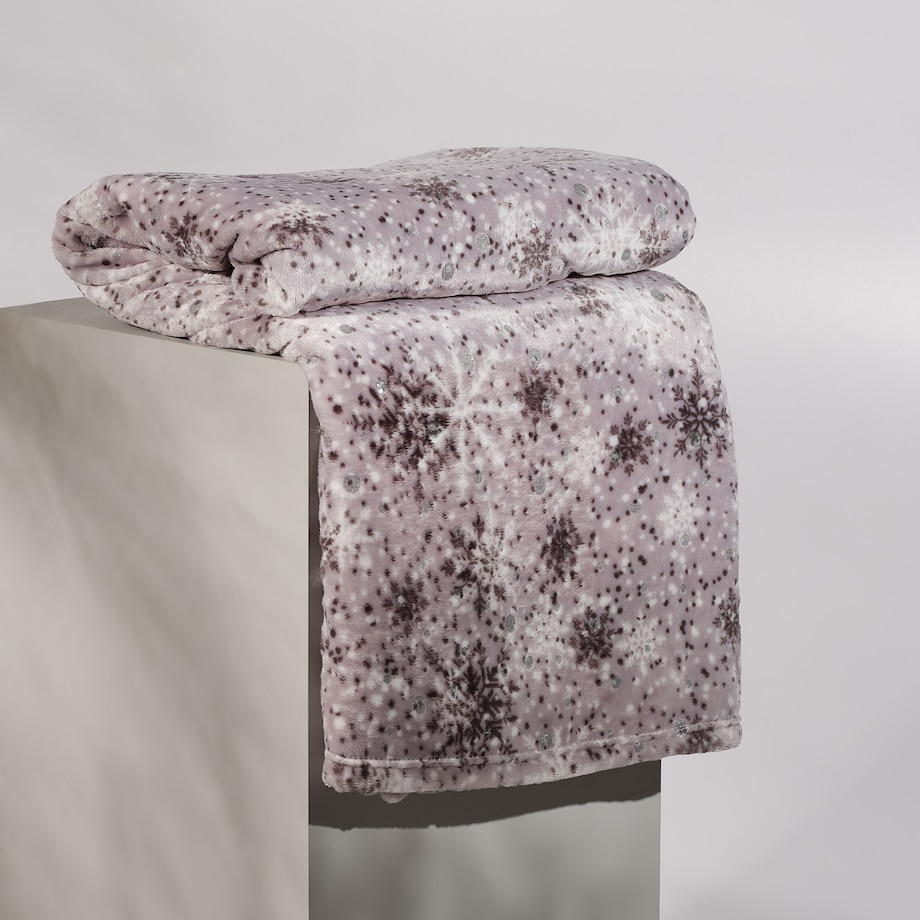 Drukowany koc Snowf 150x200 cm z motywem śnieżynki