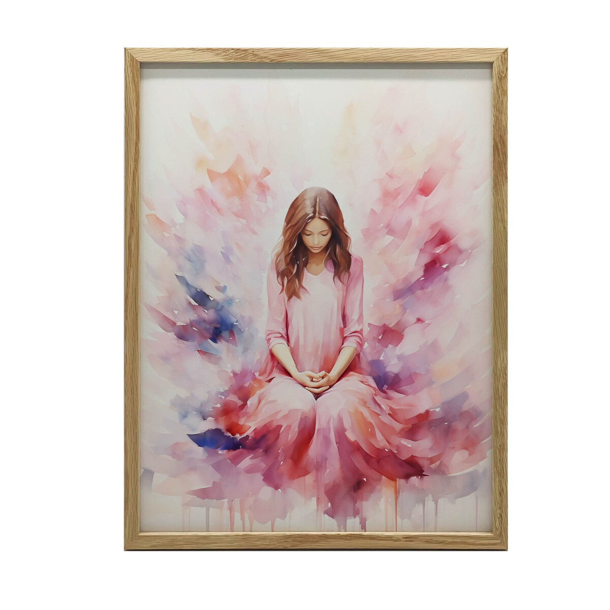 Delikatne Odcienie Spokoju, 50x70 cm, rama drewniana jasny dąb, papier matowy 230 gsm