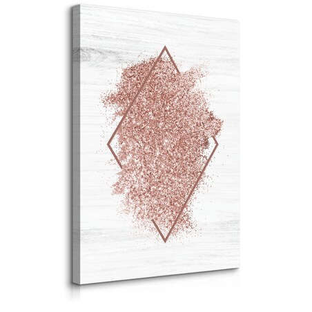 Obraz Różowy Romb Imitacja Drewna Styl Glamour 80x120cm