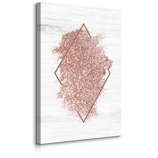 Obraz Różowy Romb Imitacja Drewna Styl Glamour 80x120cm