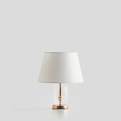 lampa stołowa ze szklaną podstawą glasso small