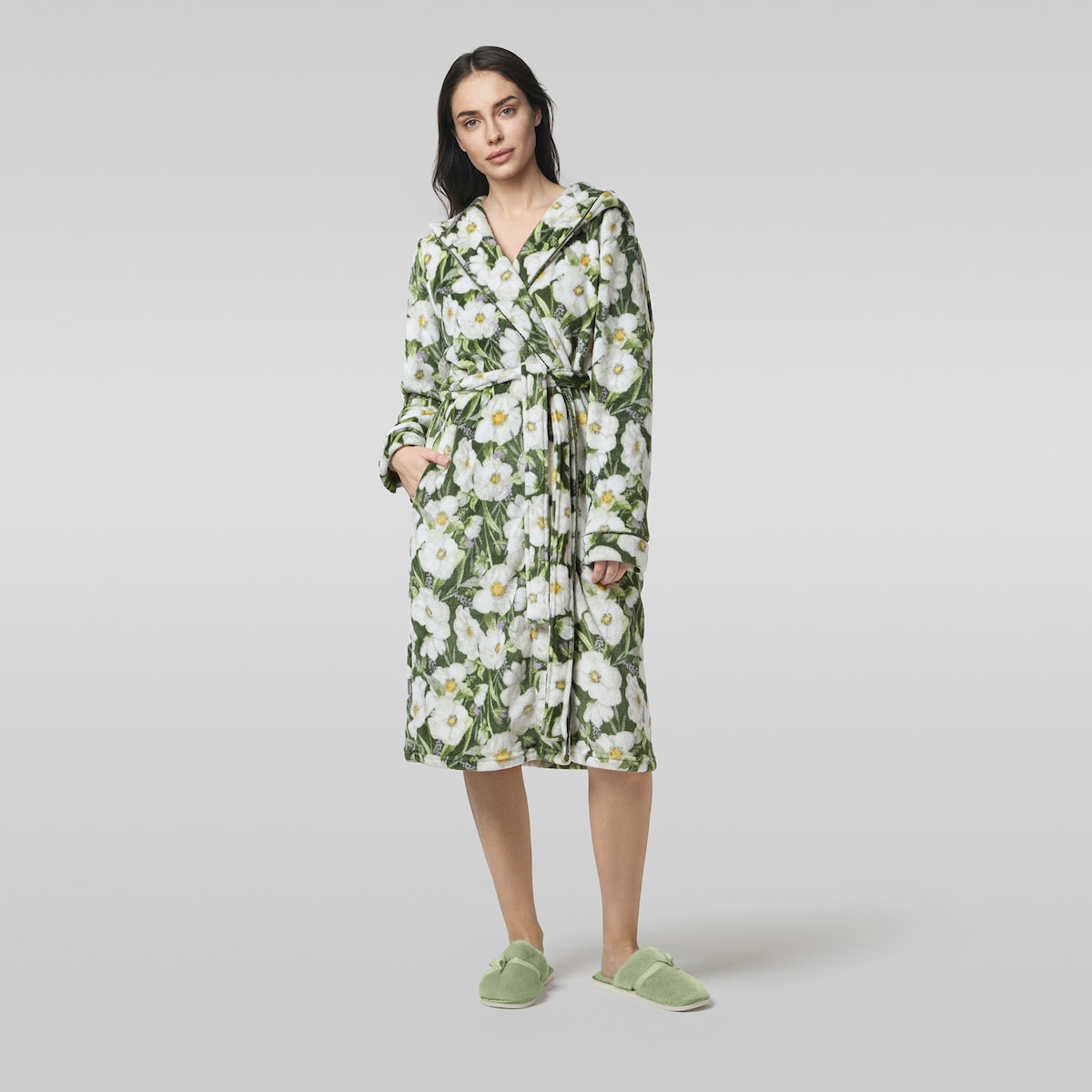 Szlafrok Emeris z motywem kwiatowym