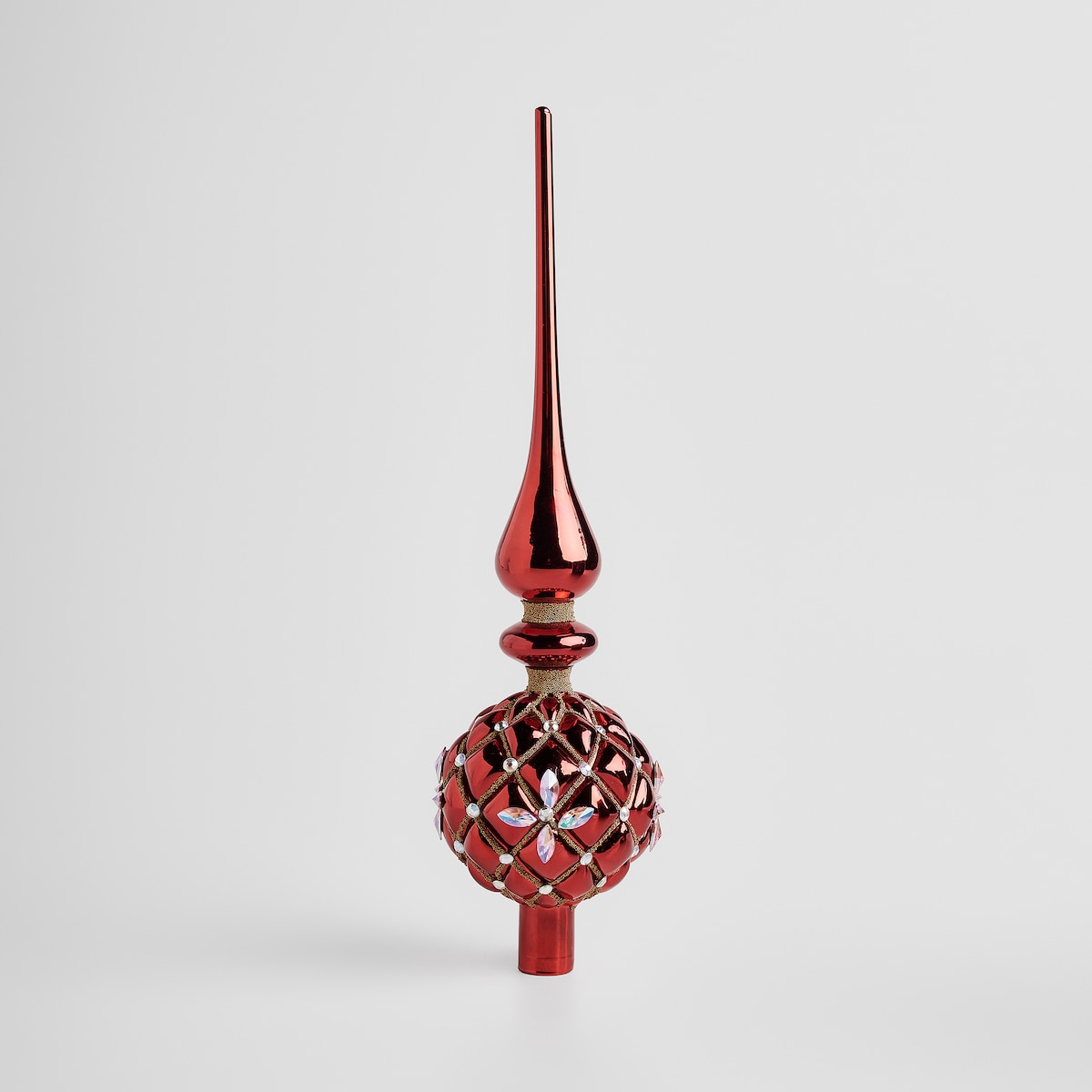 Czubek szklany na choinkę Drag