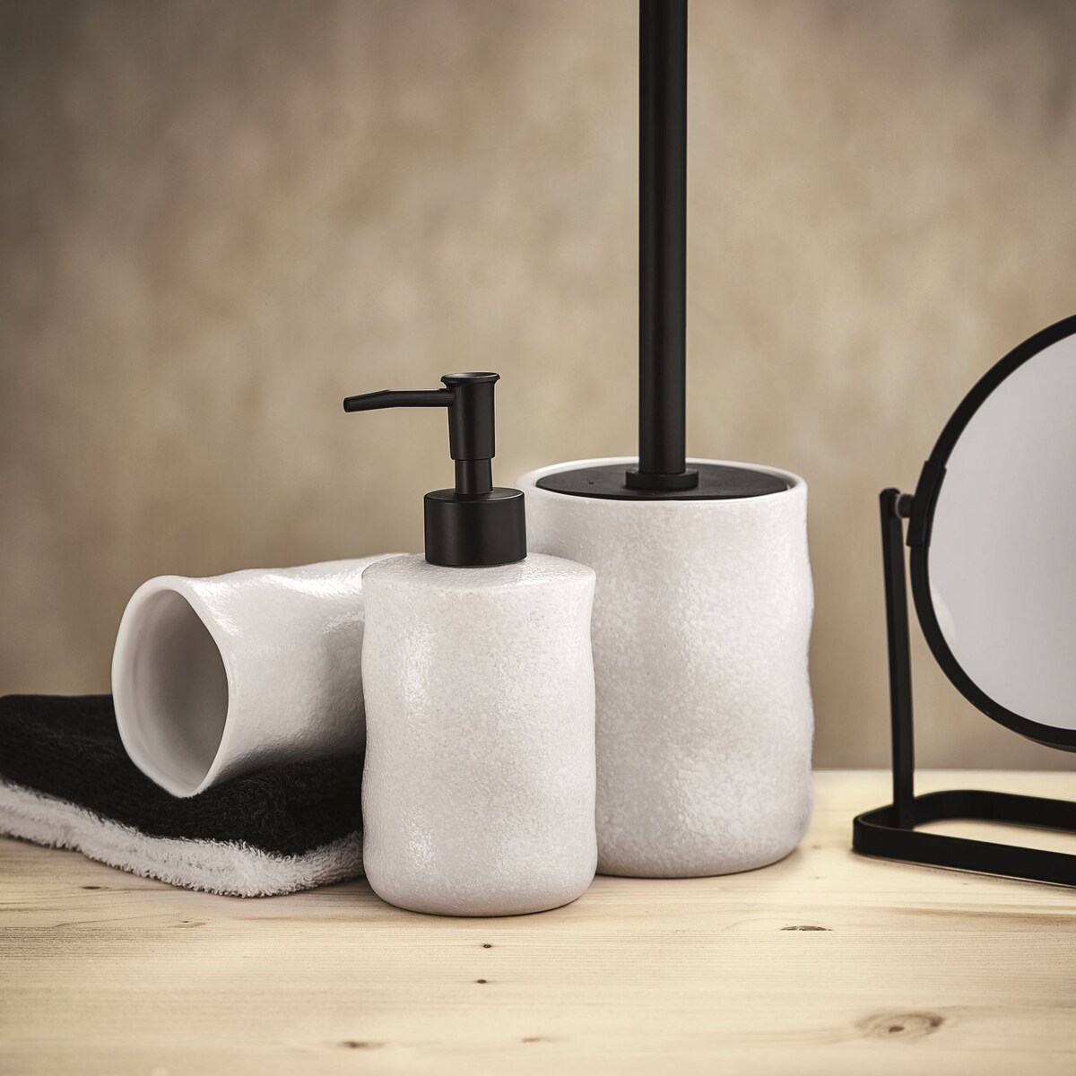 Kleine Wolke Crinkle Szczotka WC ze stojakiem biały