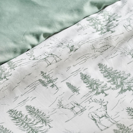 Pościel z bawełny satynowej Erdo 160x200 cm z motywem choinki