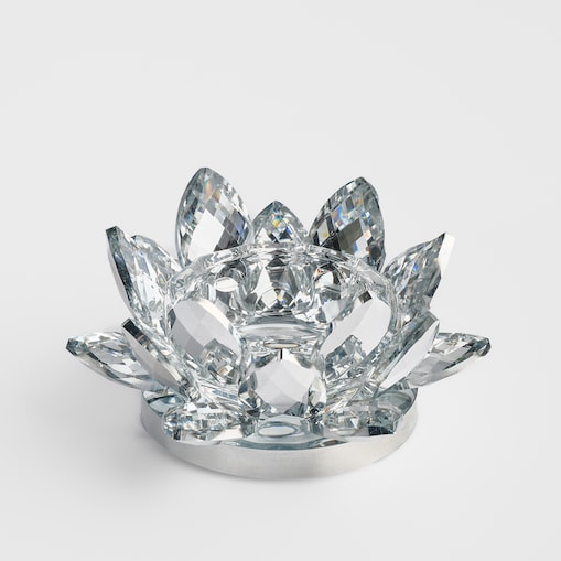 Świecznik Cristal shine small z motywem kwiatowym