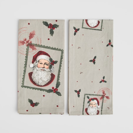 Komplet Ścierek Winterpost 45x65 cm z motywem mikołaja
