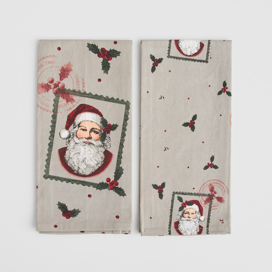 Komplet Ścierek Winterpost 45x65 cm z motywem mikołaja